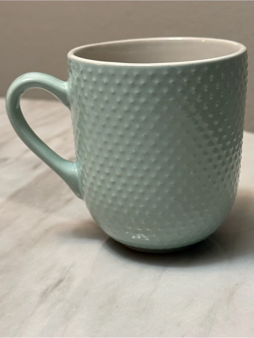 Dover & York Ceramic Mint Coffee Mug With Textured Dots Design